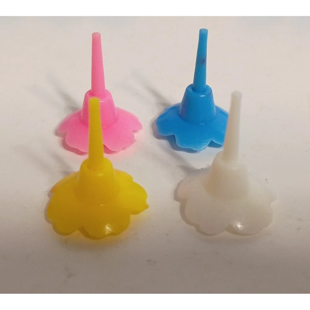 Vintage 56 pc Lot Colorful Flower Cake Decoration Candle Holders Cake Toppers
